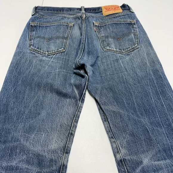 Levi's 501 Button Fly Jeans Mens 34x34 (32x30) - Picture 6 of 13